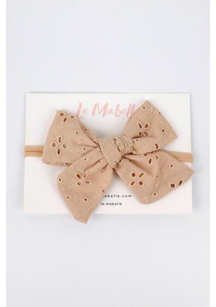 Bej Fisto Fiyonk Kız Çocuk Saç Bandı modelleri