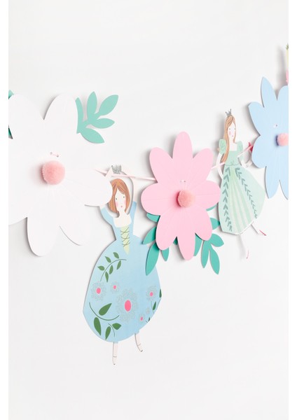 Çok Renkli Prenses ve Çiçek Banner