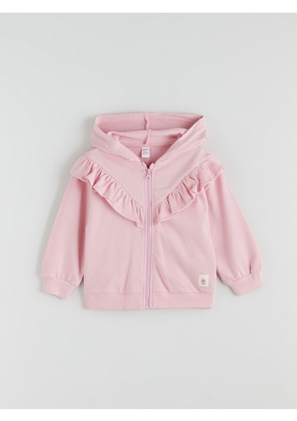 Yeni Sezon Kapüşonlu Fermuarlı Kız Çocuk Sweatshirt
