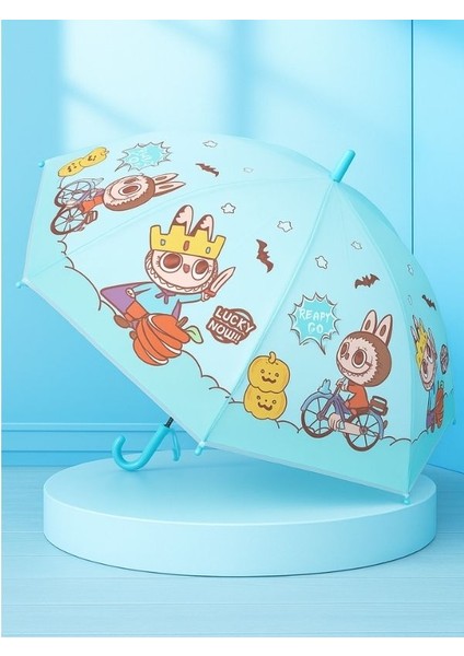 Düdüklü Labubu Erkek Çocuk Şemsiye – Renkli, 8 Tellli, Dayanıklı