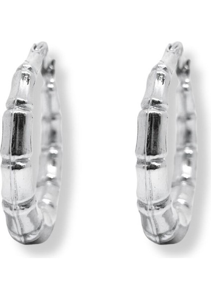 Kadın Gümüş Bambu Halka Küpe 2.7x2.7cm fiyatları