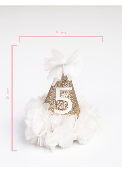 Beyaz 5 Yaş Huni Doğum Günü Klips Toka