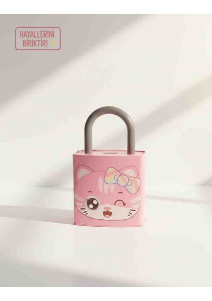 Kilit Tasarımlı Büyük Metal Kumbara