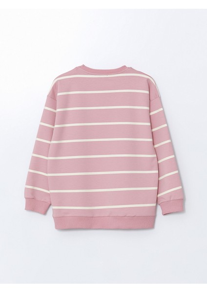 Yeni Sezon Bisiklet Yaka Baskılı Kız Çocuk Sweatshirt modelleri