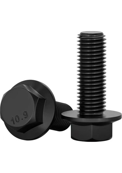Flanşlı Civata Siyah 20 Adet Akb 8.8 DIN6921 Galvaniz Kaplama