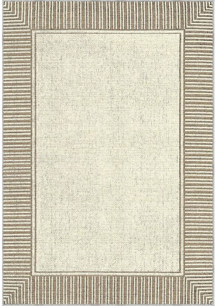 Arenal Çerçeveli Bej Polyester ve Pamuklu Yıkanabilir Kaydırmaz Taban Dijital Baskı Halı