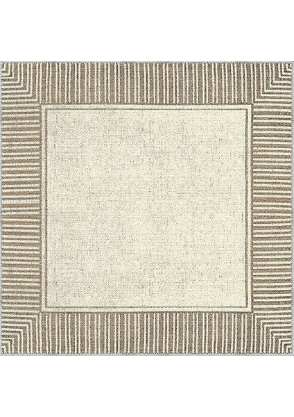 Arenal Çerçeveli Bej Polyester ve Pamuklu Yıkanabilir Kaydırmaz Taban Dijital Baskı Halı indirimleri