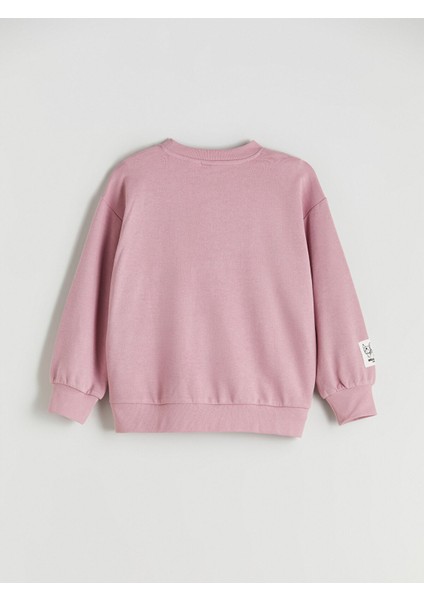 Yeni Sezon Bisiklet Yaka Hello Kitty Baskılı Kız Çocuk Sweatshirt modelleri