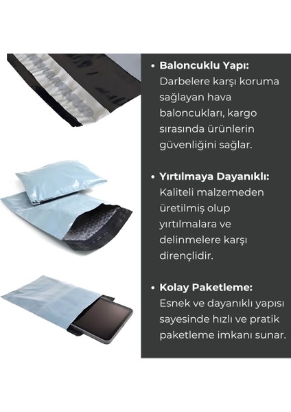 Rodoplu Basics Kargo Poşeti, 100 Adet, 25 x 18 Cm, Baloncuklu, Naylon fiyatları