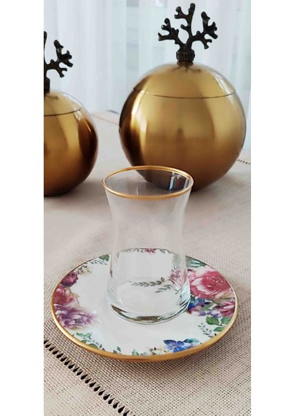 His Desen Altın Yaldız Çay Seti 6 Kişilik 12 Parça fiyatları