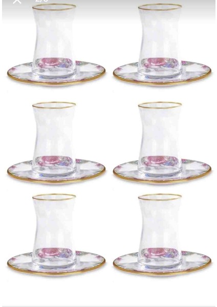 His Desen Altın Yaldız Çay Seti 6 Kişilik 12 Parça indirimleri