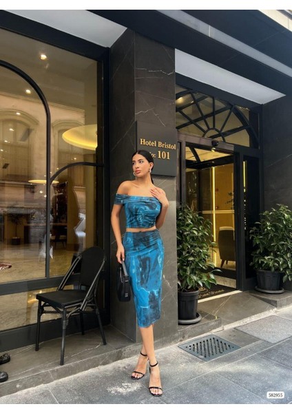 Desenli Tül Takim 582955 Saks