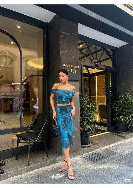 Desenli Tül Takim 582955 Saks modelleri