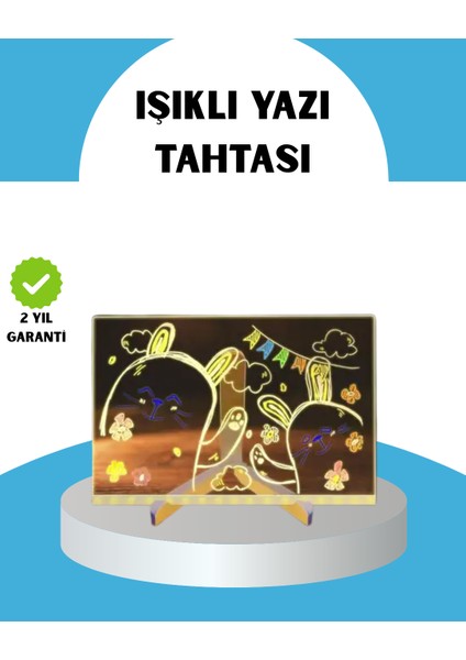 Silinebilir LED Mesaj Tahtası 7 Renkli Kalem Dahil