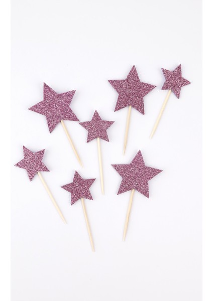Lila Happy Birthday Yıldız Pasta Süsü