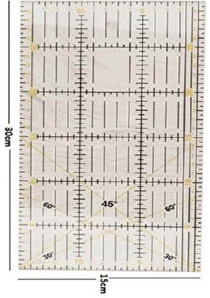 Terzi Modelist Kırkyama Cetveli 15x30 cm 1 Adet Beyaz Renkli fırsatları