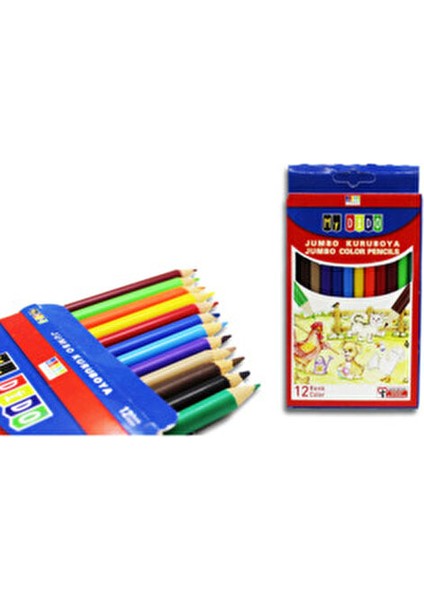 Mydido Jumbo Kuruboya 12 Renkli Kalem Seti Çocuklar İçin Eğlenceli Boyama fiyatları