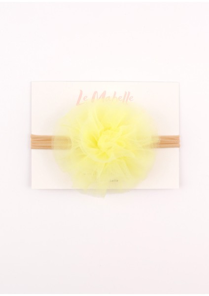 Sarı Tül Çiçek Kız Çocuk Saç Bandı modelleri