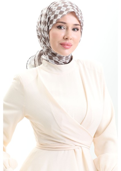Desenli Soft Eşarp 70294-07 Toprak