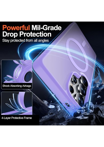 Samsung Galaxy S25 Ultra Uyumlu Ekran Koruyucu Kılıf Magsafe Sarj Desteği Kamera Çıkıntılı Mat Kapak indirimleri