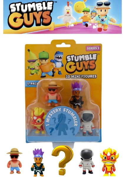 Stumble Guys 5 Li Mini Figür Seti Seri 3 - 5 cm - Model 5