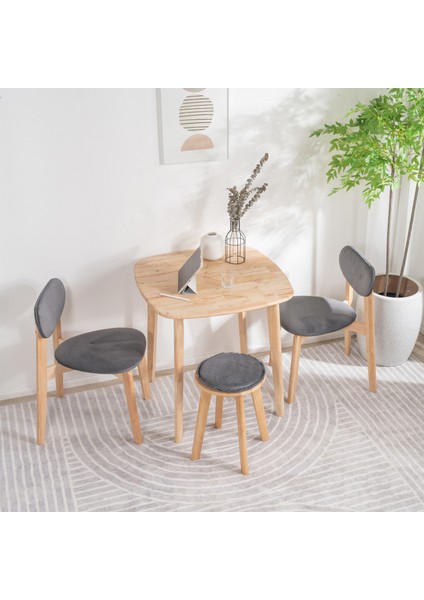 Ottowa 2'li Sandalye - Natürel / Antrasit - 75x54x44 cm