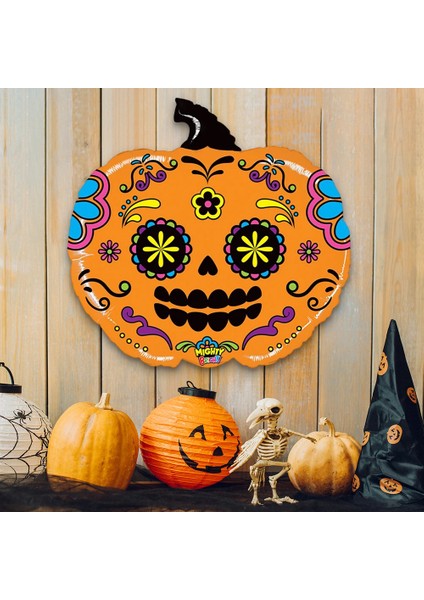 Mighty Pumpkin Sugar Skull Supertrend Folyo Balon 23"