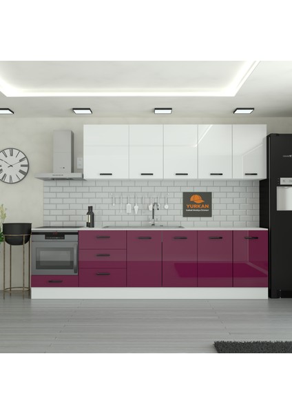 285 cm Mutfak Dolabı Mdf Kapak Tezgah Dahil YRKN285 102