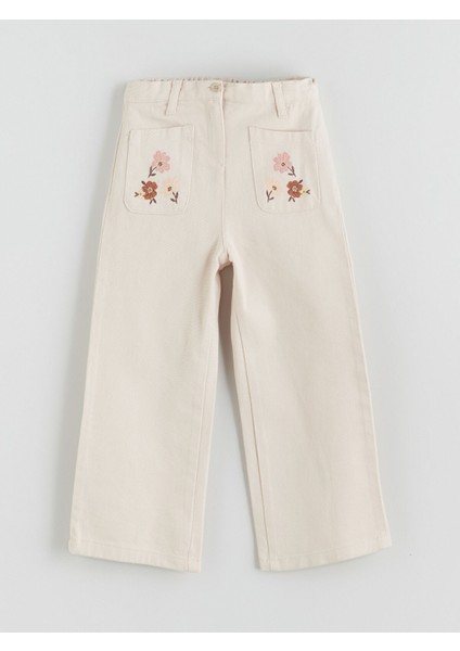 Yeni Sezon Beli Lastikli Çiçekli Kız Çocuk Pantolon fırsatları