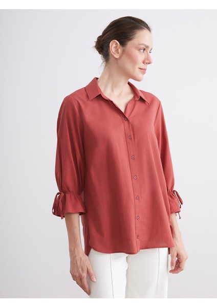 Yeni Sezon Regular Fit Fırfırlı Kadın Gömlek