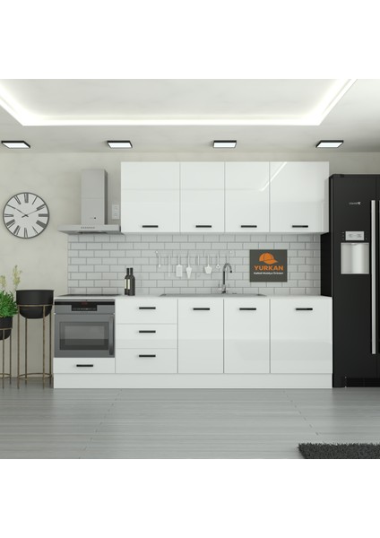 260 cm Mutfak Dolabı Mdf Kapak Tezgah Dahil YRKN260 97