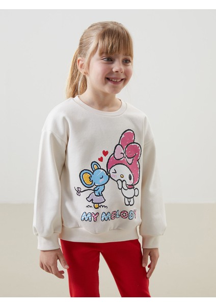 Yeni Sezon Hello Kitty Baskılı Kız Çocuk Kalın Sweatshirt