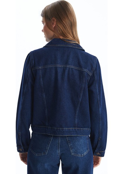 Yeni Sezon Gömlek Yaka Düz Uzun Kolu Kadın Jean Ceket fırsatları