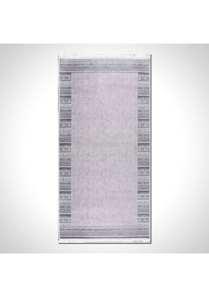 Palmarola Çerçeveli Gri Polyester ve Pamuklu Kaydırmaz Tabanlı Dijital Baskı Halı fiyatları