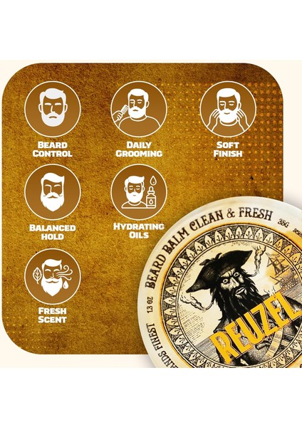 Beard Balm Clean & Fresh Sakal Şekillendirici Bakım Kremi 35 gr.