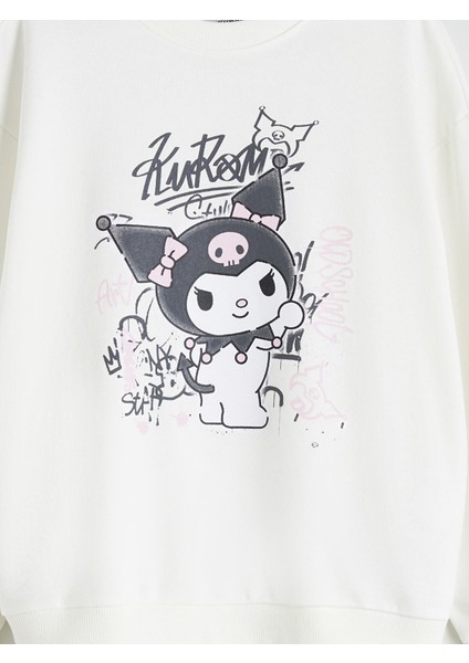 Yeni Sezon Bisiklet Yaka Kuromi Baskılı Kız Çocuk Sweatshirt fırsatları