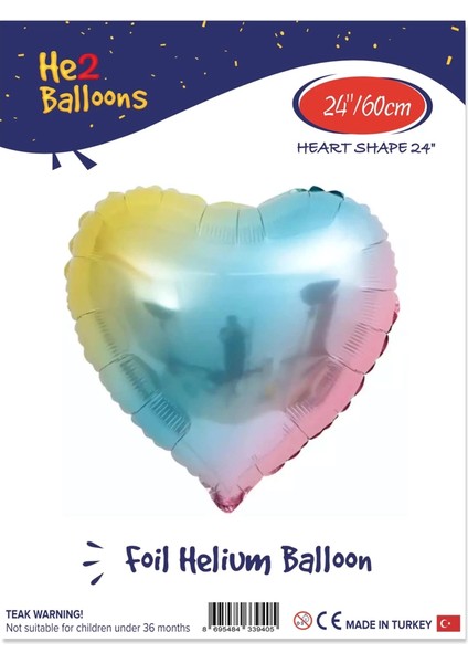 Rainbow Kalp Folyo Balon 24"