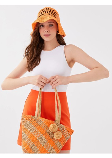 Lcw Accessorıes Karışık Desenli Hasır Kadın Omuz Çantası modelleri