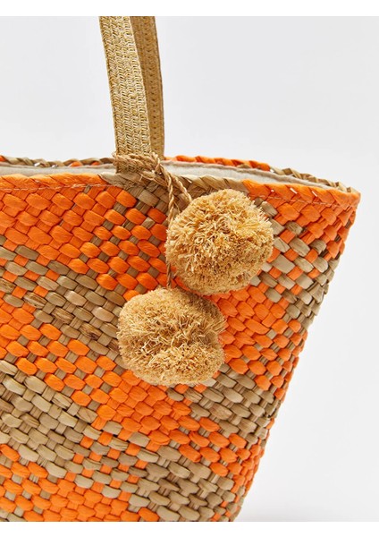 Lcw Accessorıes Karışık Desenli Hasır Kadın Omuz Çantası