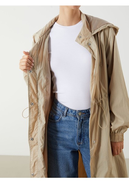 Yeni Sezon Kadın Kapüşonlu Düz Yağmurluk fırsatları