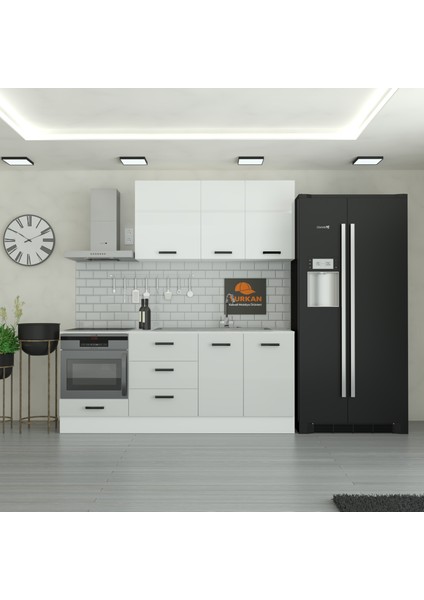 205 cm Mutfak Dolabı Mdf Kapak Tezgah Dahil YRKN205 100