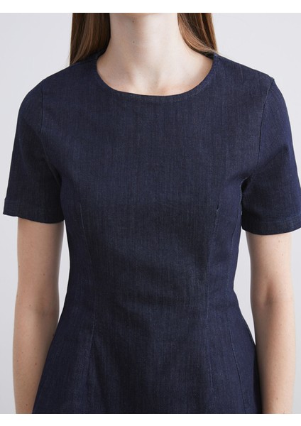 Yeni Sezon Bisiklet Yaka Peplum Jean Bluz modelleri