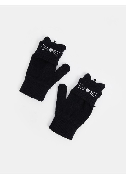 Yeni Sezon Nakışlı Kız Çocuk Eldiven