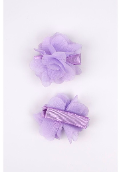 Lila 2'li Tül Çiçek Kız Çocuk Klips Toka Set fırsatları