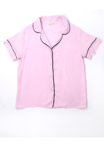 Açık Pembe Biyeli Kadın Pijama Takımı indirimleri