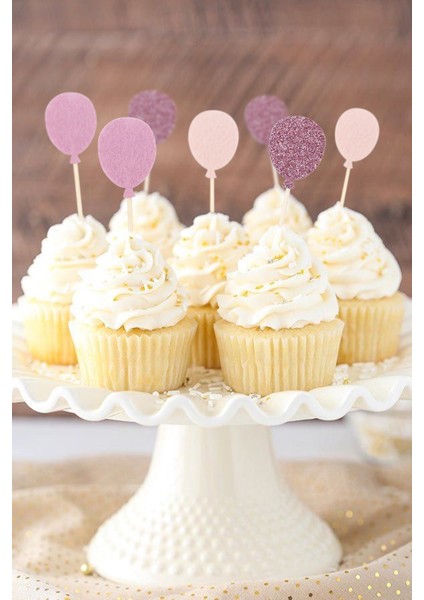 Lila Happy Birthday Balon Pasta Süsü