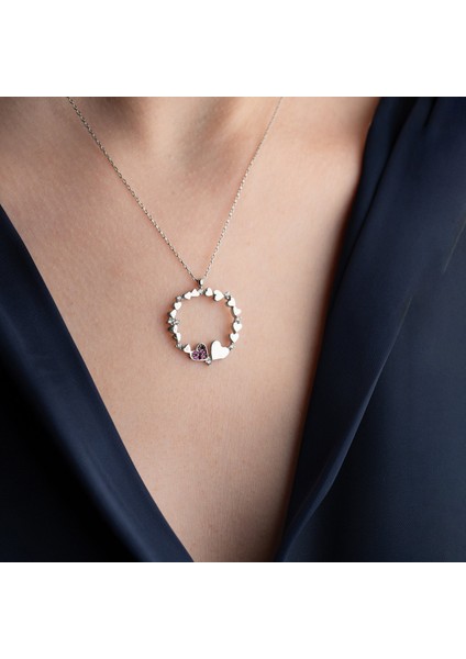 925 Ayar Gümüş Kalp Çemberi Kolye modelleri