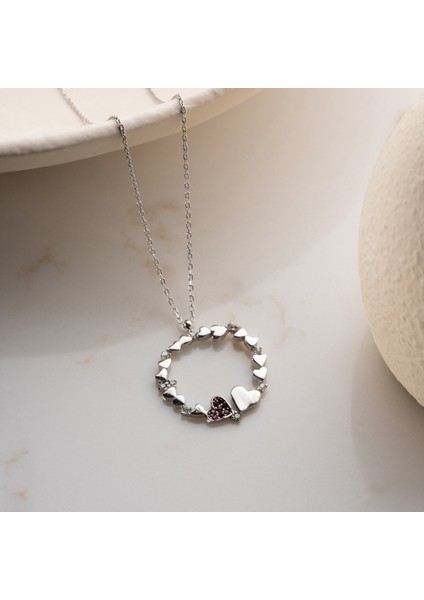 925 Ayar Gümüş Kalp Çemberi Kolye fırsatları