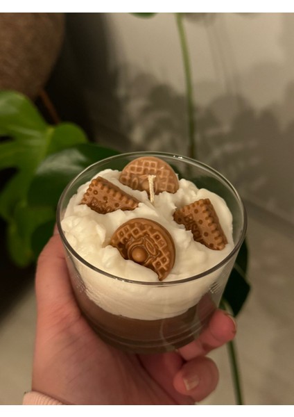 Bisküvi Kokulu Bardak Mum
