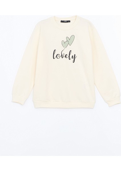 Yeni Sezon Bisiklet Yaka Kız Çocuk Sweatshirt